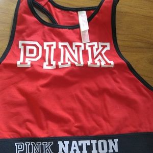 Red pink nation sports bra small new